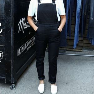Madewell crossback black denim overalls